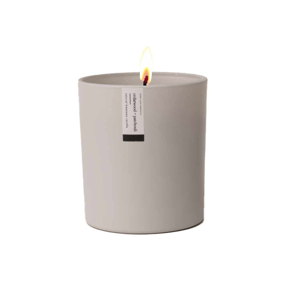 Cedarwood + Patchouli Beeswax Candle | 8.75 oz