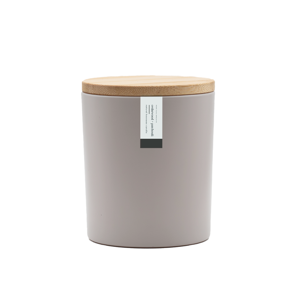 Cedarwood + Patchouli Beeswax Candle | 8.75 oz