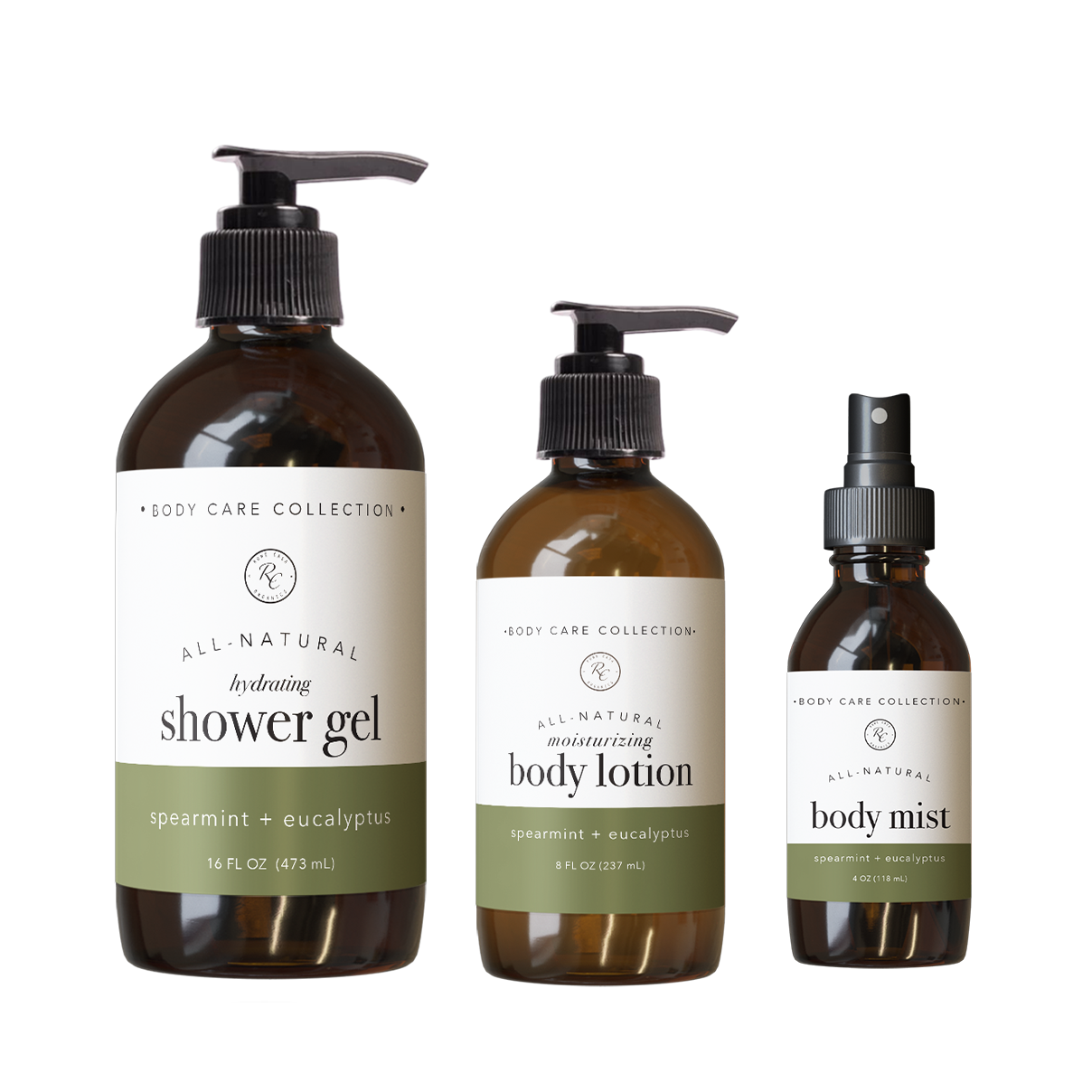 Spearmint + Eucalyptus Body Care Set | 3 piece