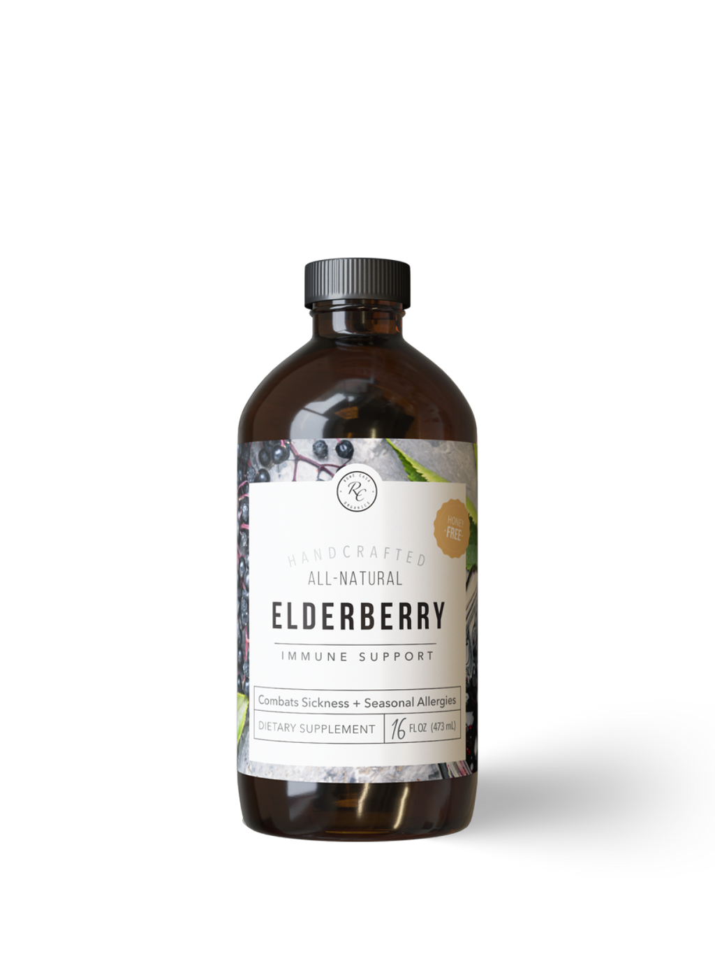 Honey-free Elderberry Immune Support supplement for daily immune support during cold and flu season.