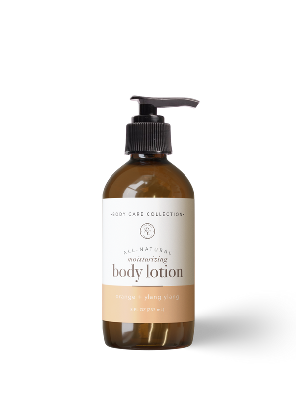 Orange + Ylang Ylang body lotion with natural ingredients for soft, hydrated skin. No Parabens. No Toxic Chemicals.
No Phthalates. No False Fragrances.