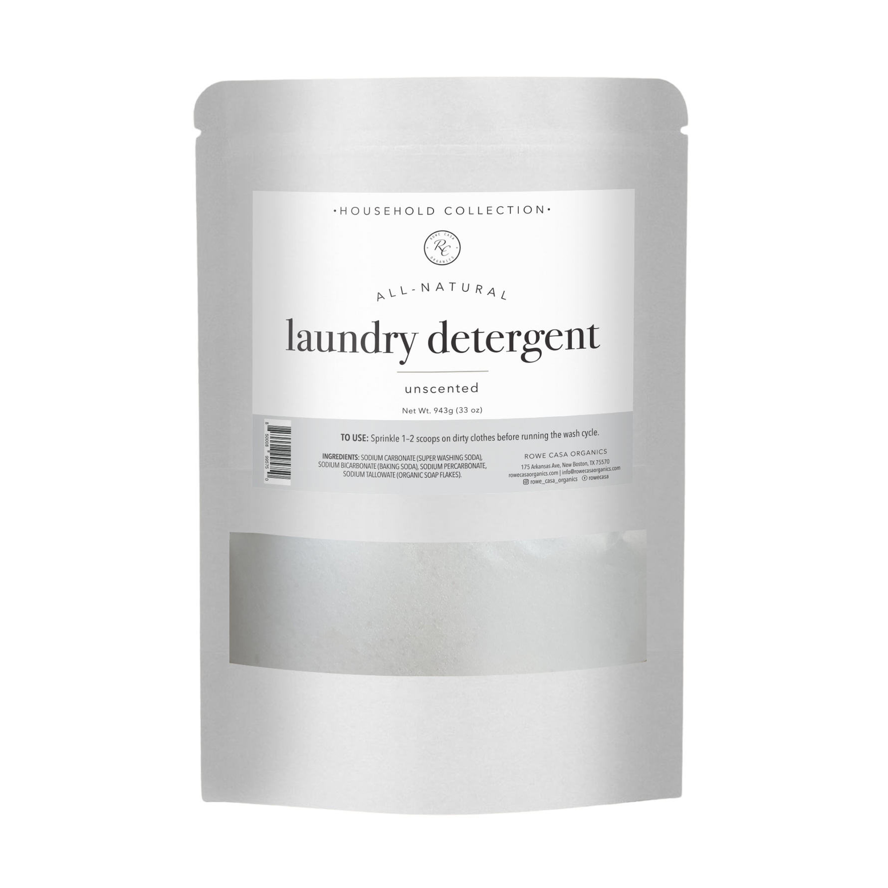 LAUNDRY DETERGENT UNSCENTED 32 OZ Rowe Casa Organics