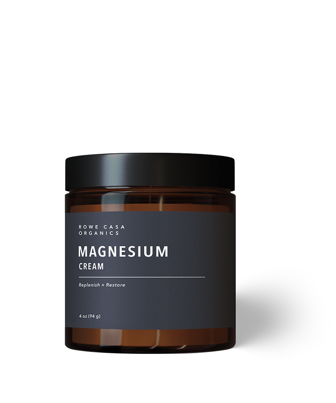 Topical magnesium cream for muscle tension, muscle cramps, and relaxation.