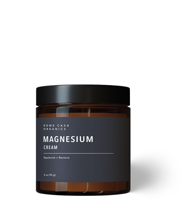 Topical magnesium cream for muscle tension, muscle cramps, and relaxation.