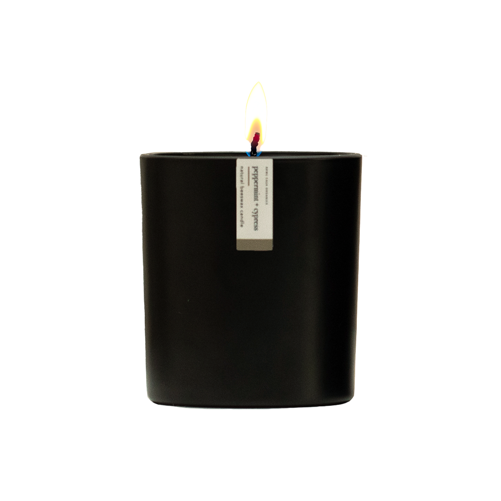 PEPPERMINT + CYPRESS BEESWAX CANDLE | 8.75 OZ