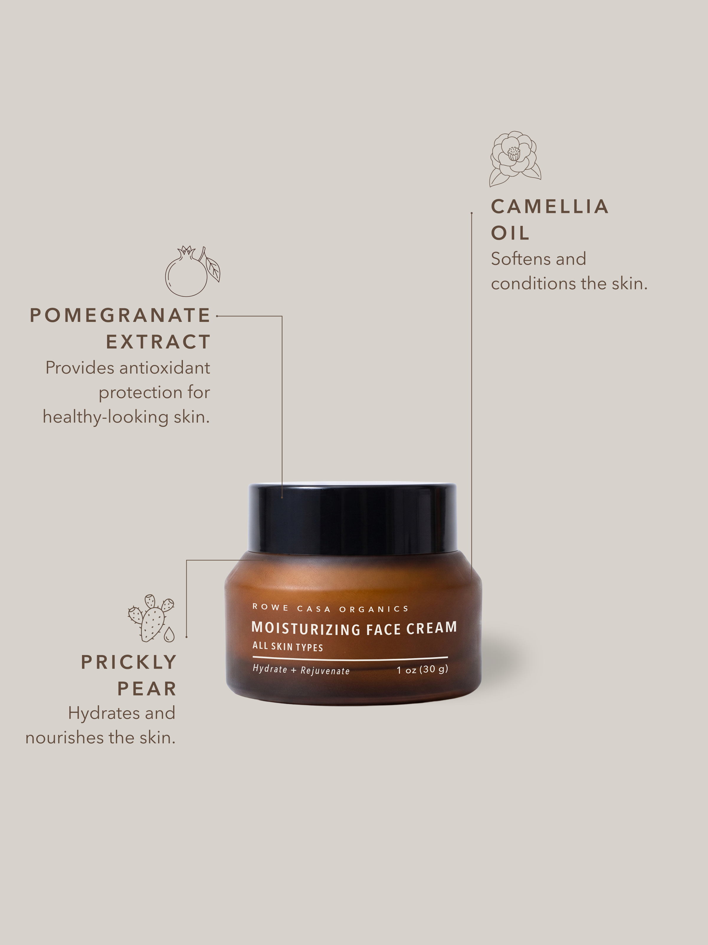 Moisturizing Face Cream | 1 oz – Rowe Casa Organics