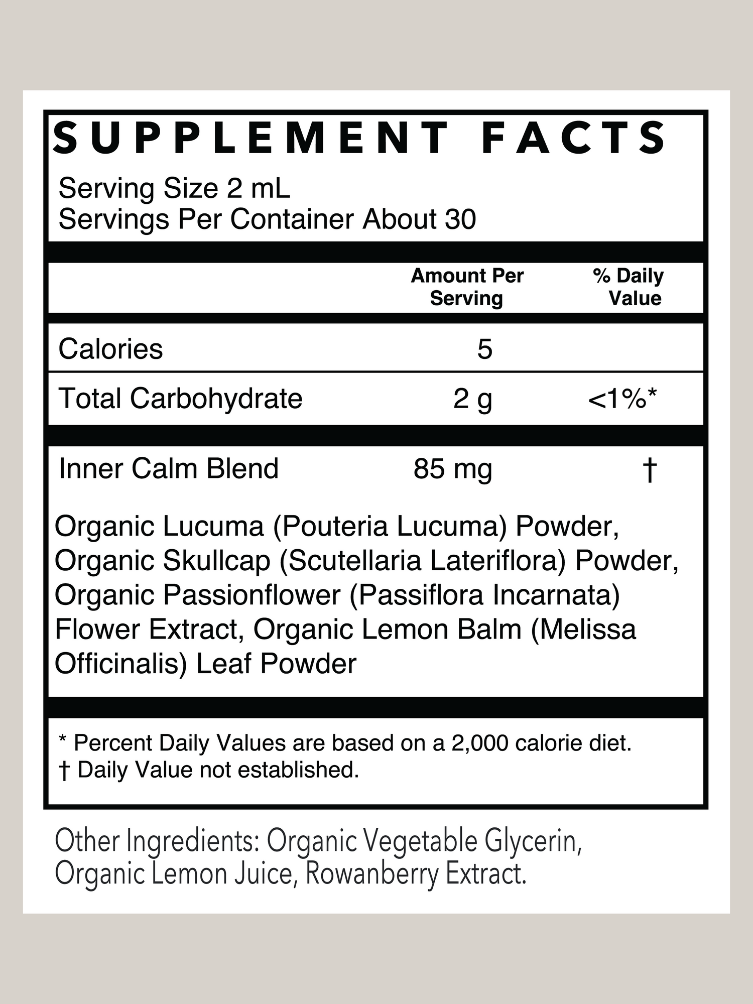 Inner Calm Herbal Tincture | 2 oz