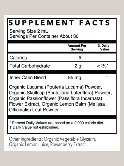 Inner Calm Herbal Tincture | 2 oz