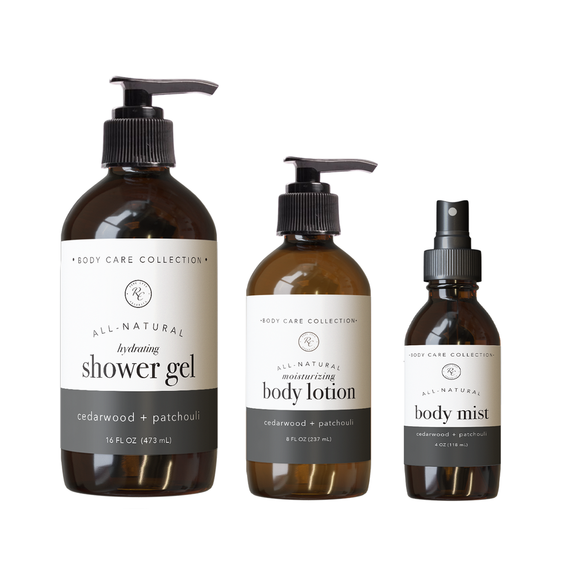 CEDARWOOD + PATCHOULI BODY CARE SET | 3 PIECE
