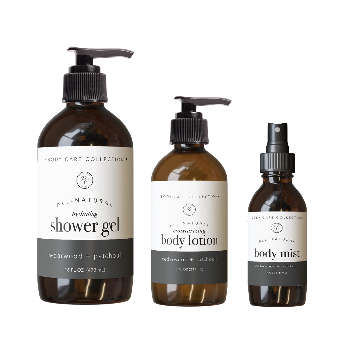 CEDARWOOD + PATCHOULI BODY CARE SET | 3 PIECE