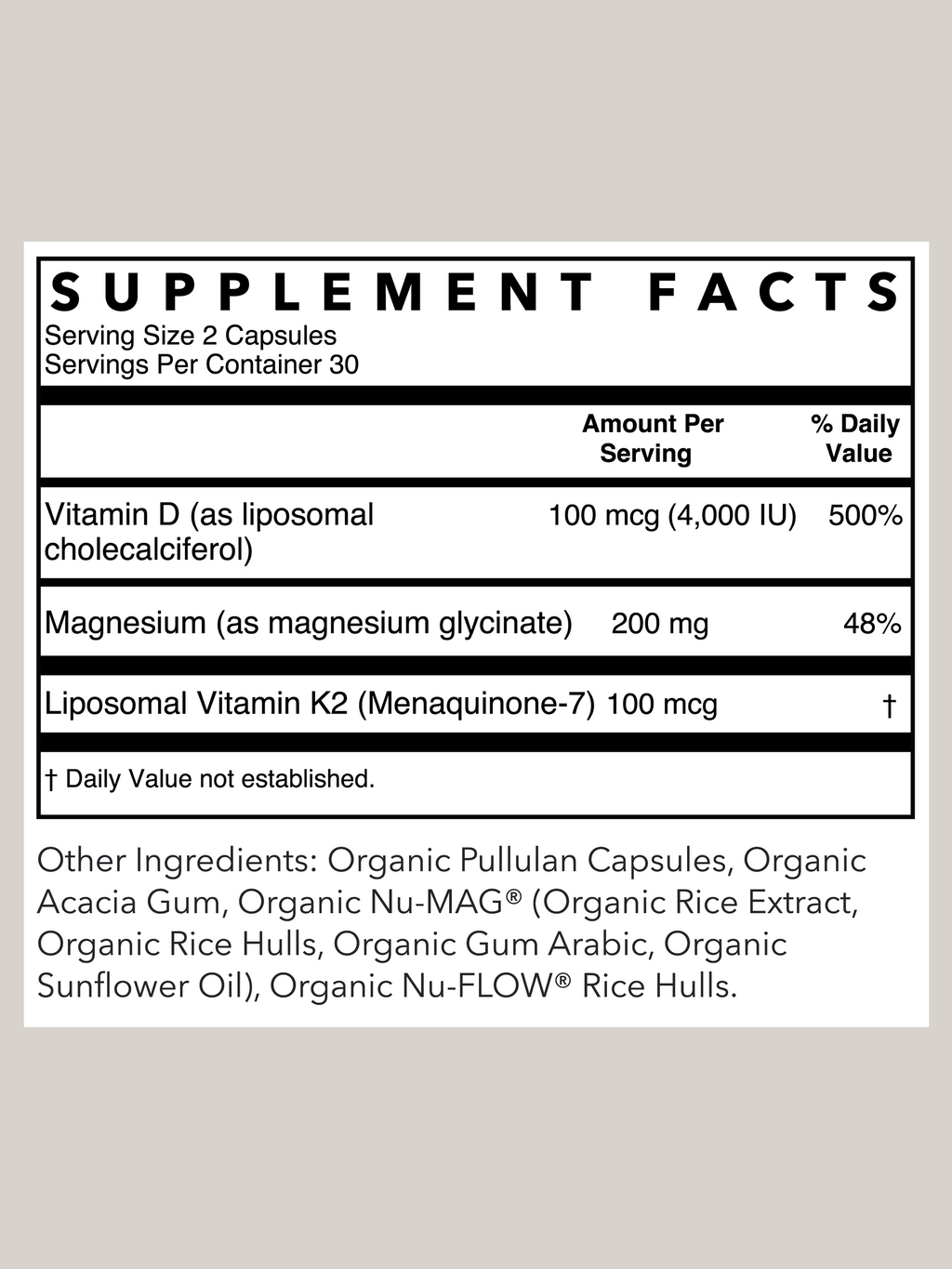 Liposomal Vitamin D3 + K2 | 60 Capsules