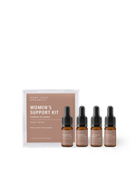 Natural Women's Support Kit (formerly the Women's Hormone Kit) with four essential oil blends for hormone balance, endocrine wellness, and everyday women's wellness.