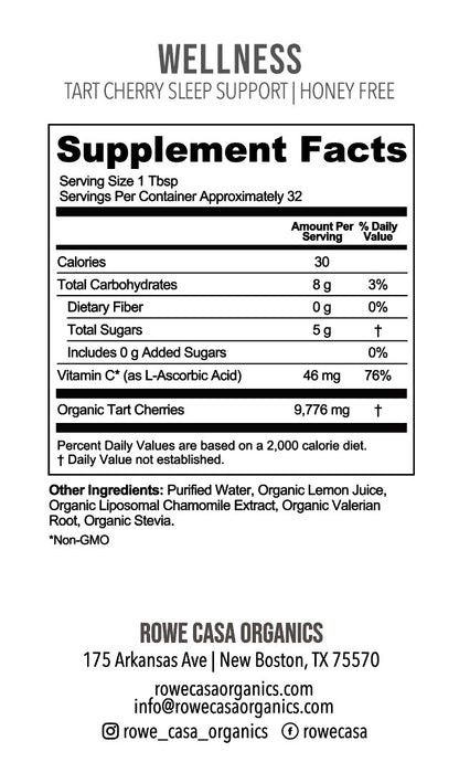 Tart cherry sleep support nutrition label	
